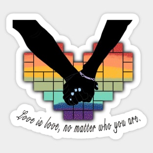 image Proud to support the LGBTQ+ community LGBTQ+ rights are human rights A rainbow of love and acceptance Supporting the LGBTQ+ community is not a political issue Sticker